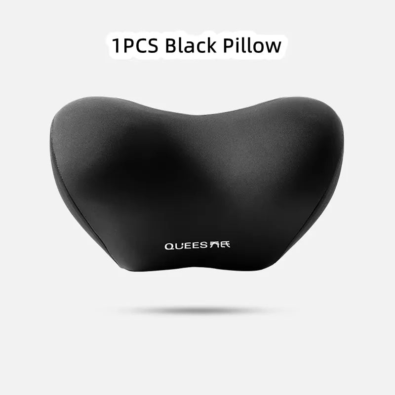 Black Pillow Color Car Lumbar Support Cushion Set – Washable Backrest & Neck