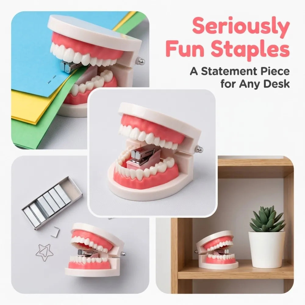 Mini Denture Model Stapler – Funny Novelty Desk Prop