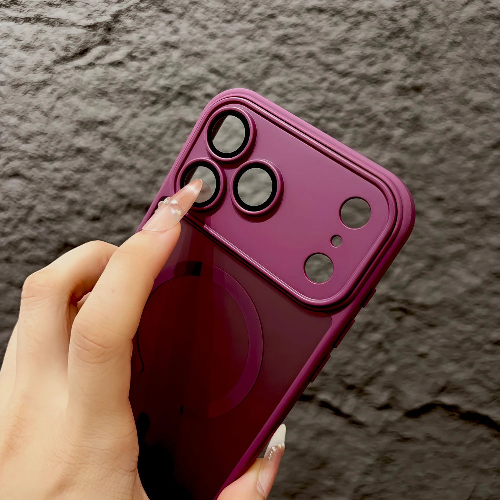 Magnetic Matte Translucent Shockproof Case For iPhone