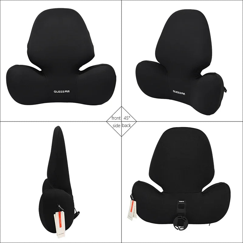 Car Lumbar Support Cushion Set – Washable Backrest & Neck