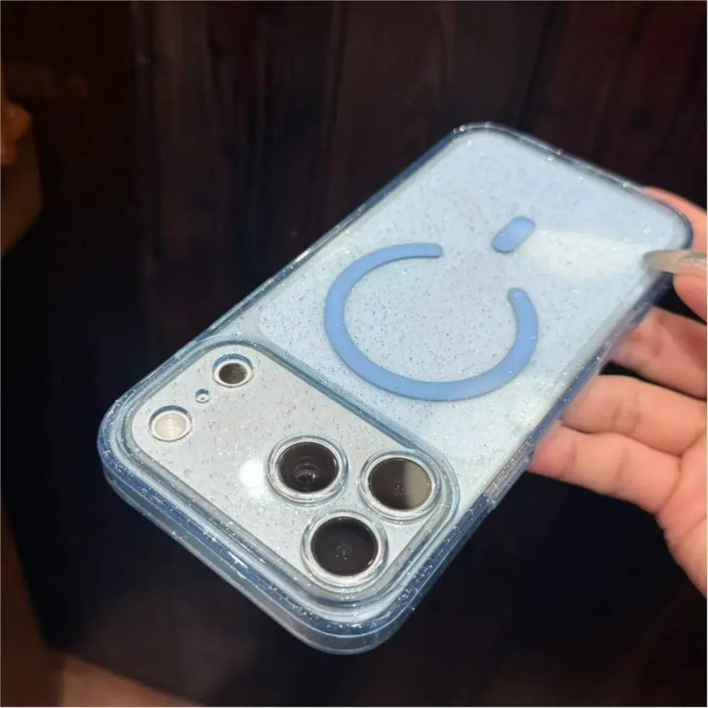 Clear Glitter Silicone MagSafe iPhone Case Shockproof