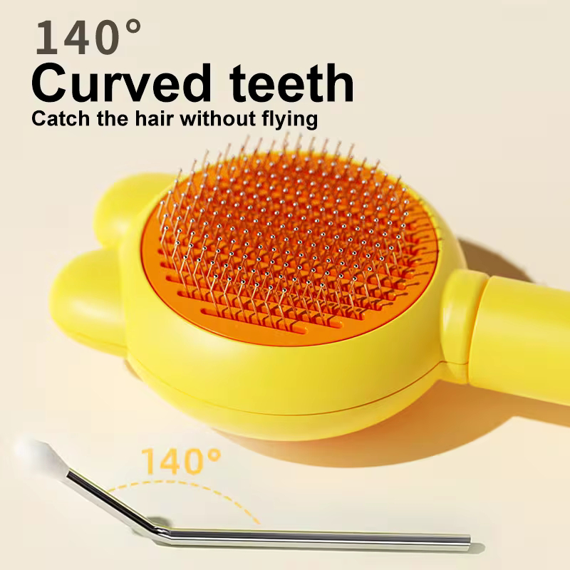 Self-Cleaning Pet Grooming Comb - Gentle Deshedding Brush for Pets