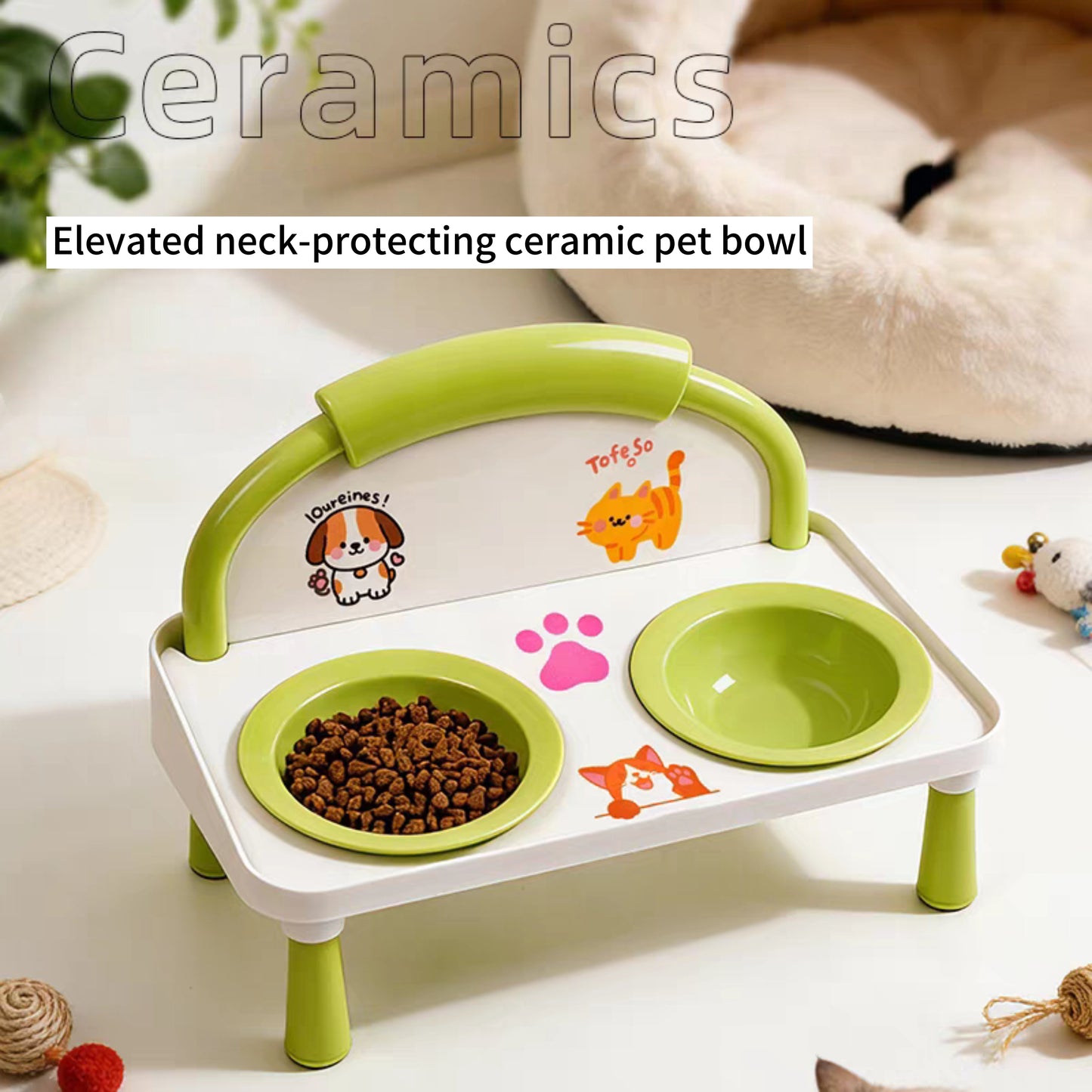 Double-bowl with high legs