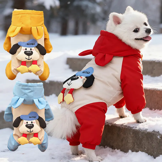 Thick fleece-lined cotton-padded dog jacket