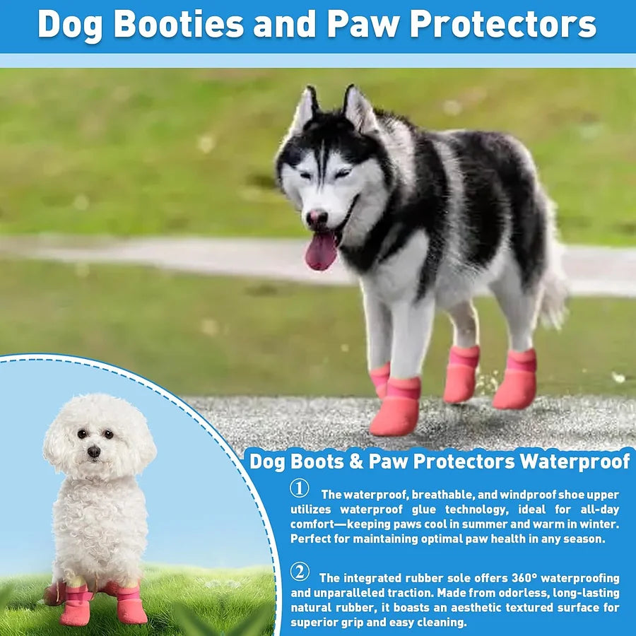 4pcs Dog booties