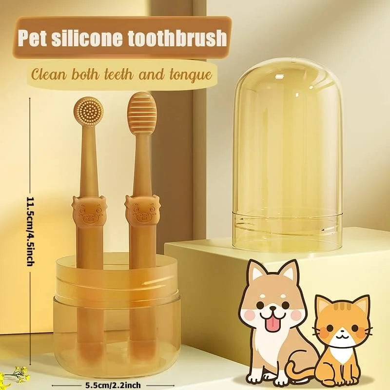 Pet silicone toothbrush kit