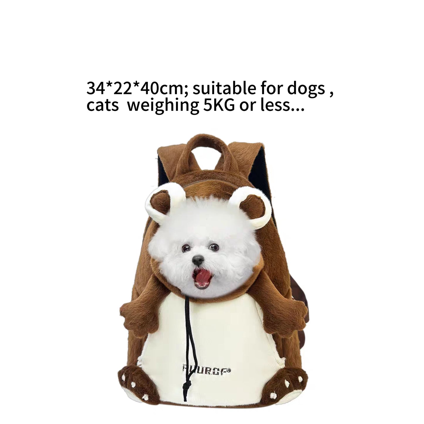 Bear shape Plush Backpack for cats and dogs
