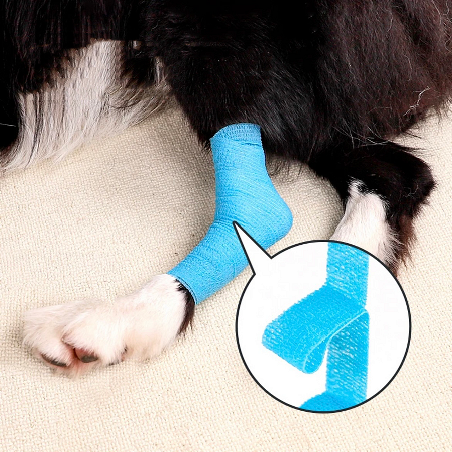 Pet paw cover and bandage wrap