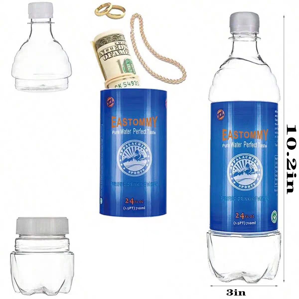 Hiding private money storage water bottle