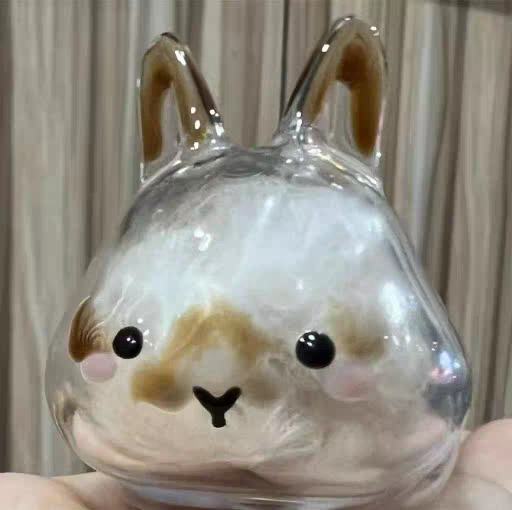 2 Pcs Rabbit fur storage box pendant