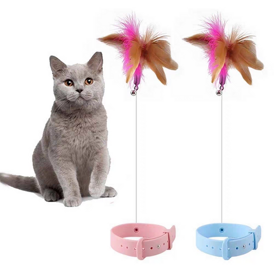 Cat toys feather collar self healing 🤯