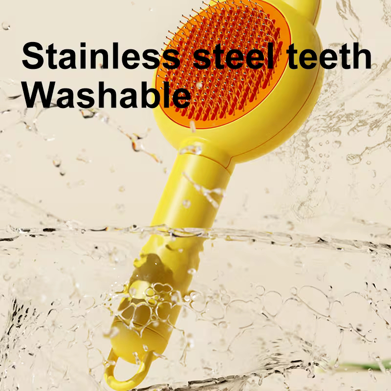 Self-Cleaning Pet Grooming Comb - Gentle Deshedding Brush for Pets