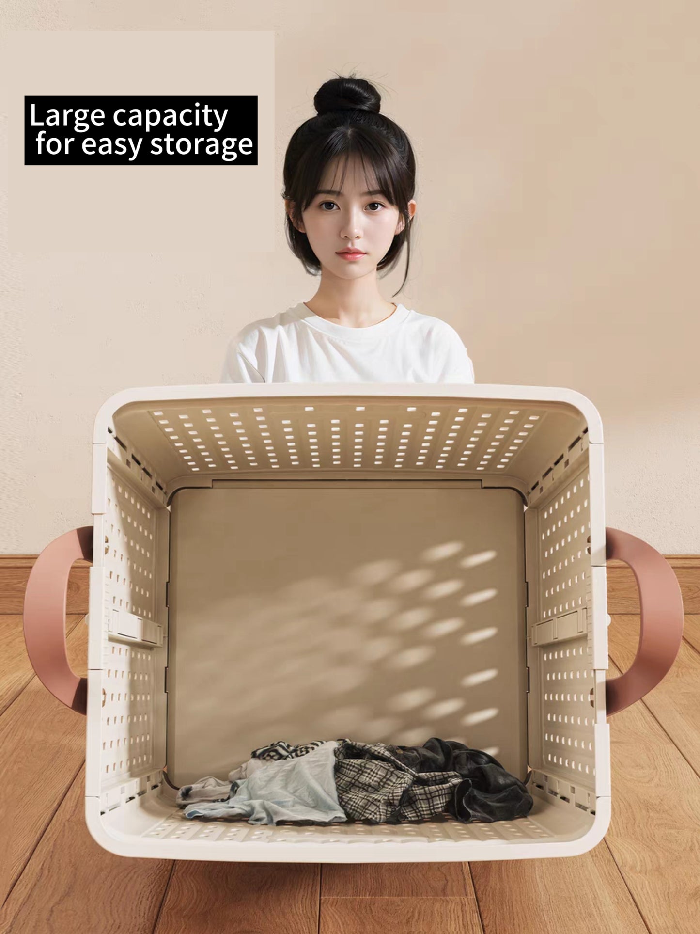 High-value dirty clothes foldable basket