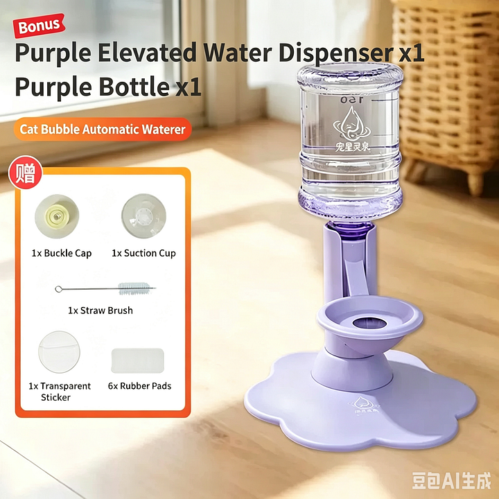 Gravity Cat Water Dispenser Stand - Spill-Proof