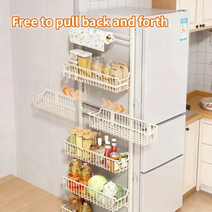 Kitchen Refrigerator Side Storage Rack
