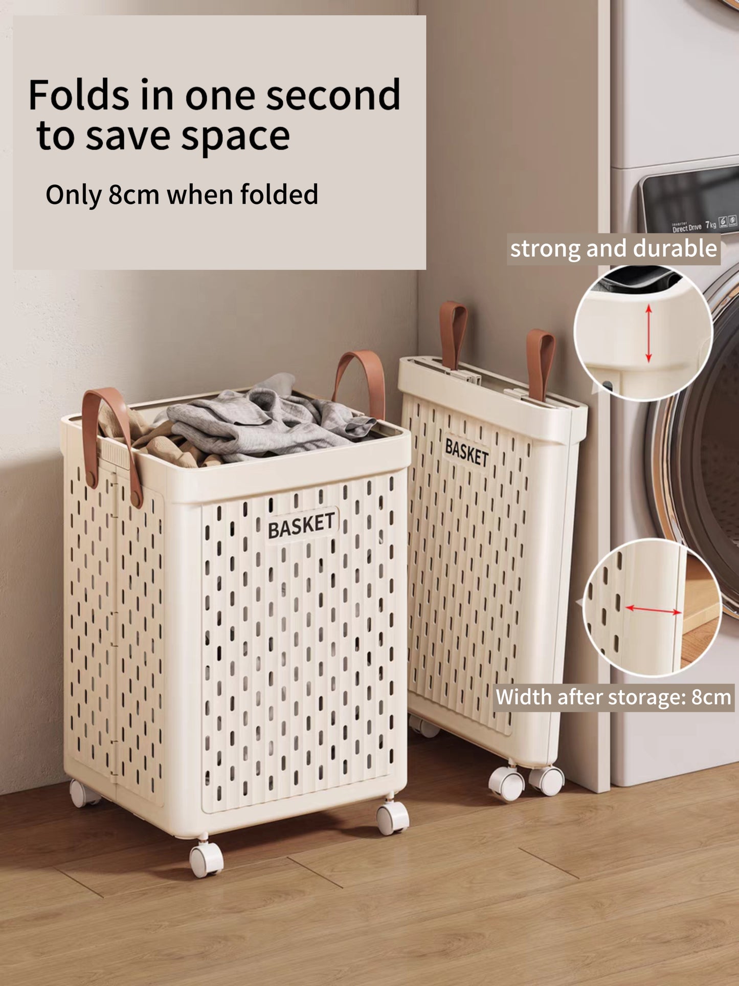 High-value dirty clothes foldable basket