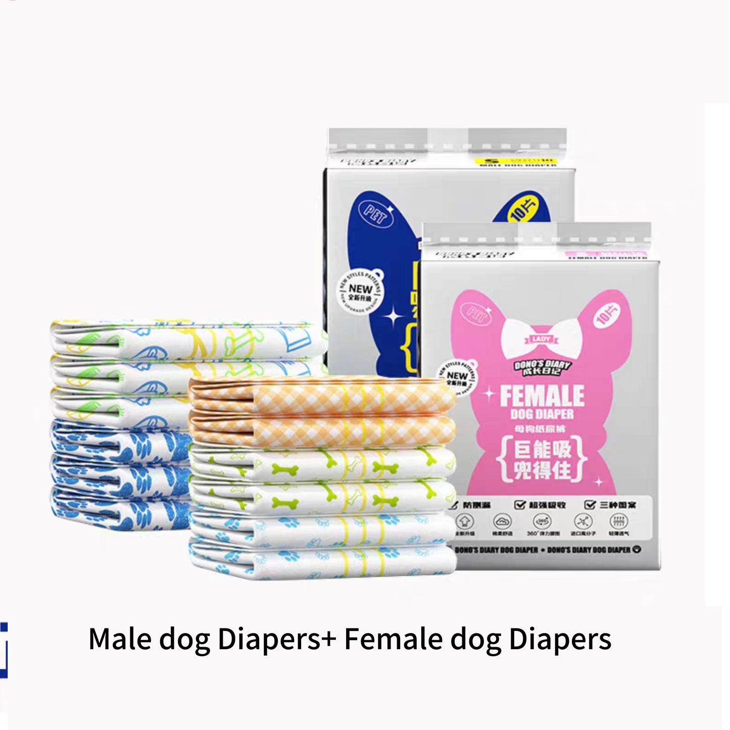Male and female dog diapers