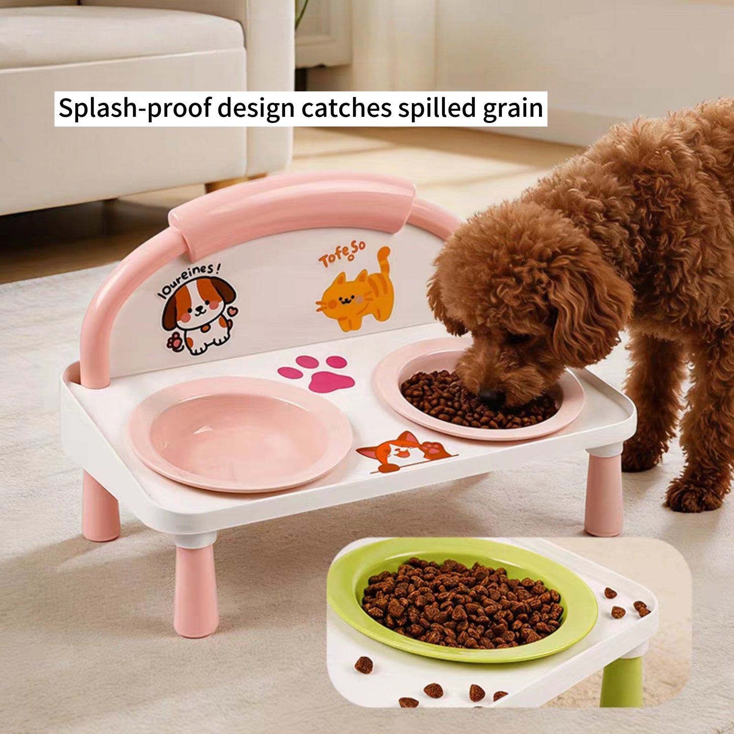 Double-bowl with high legs