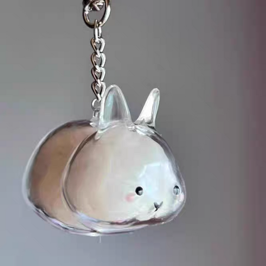 2 Pcs Rabbit fur storage box pendant