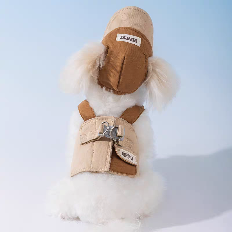 Cute pet harness with hat
