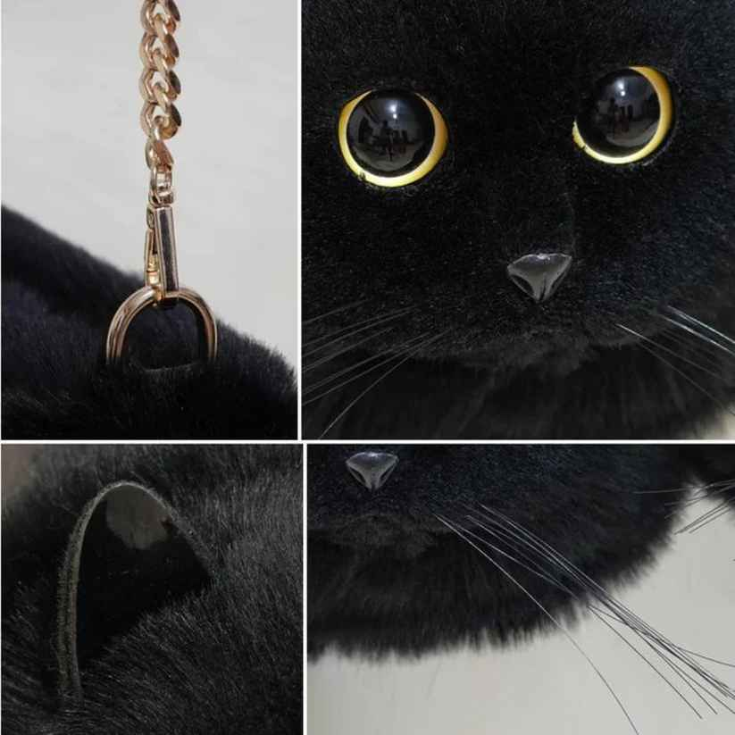 Cute cat velvet bag
