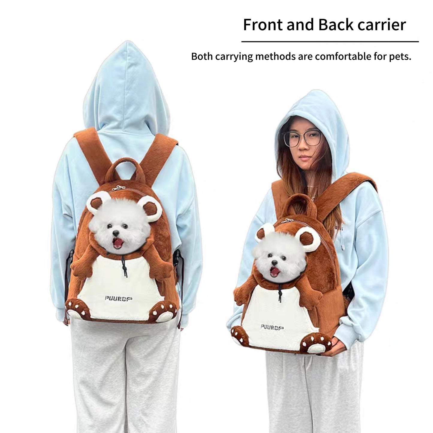 Bear shape Plush Backpack for cats and dogs