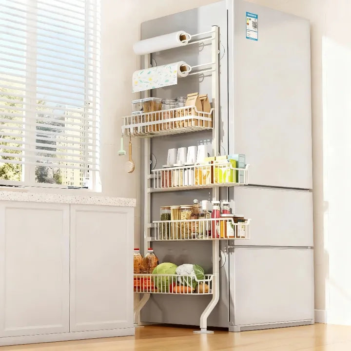 Kitchen Refrigerator Side Storage Rack