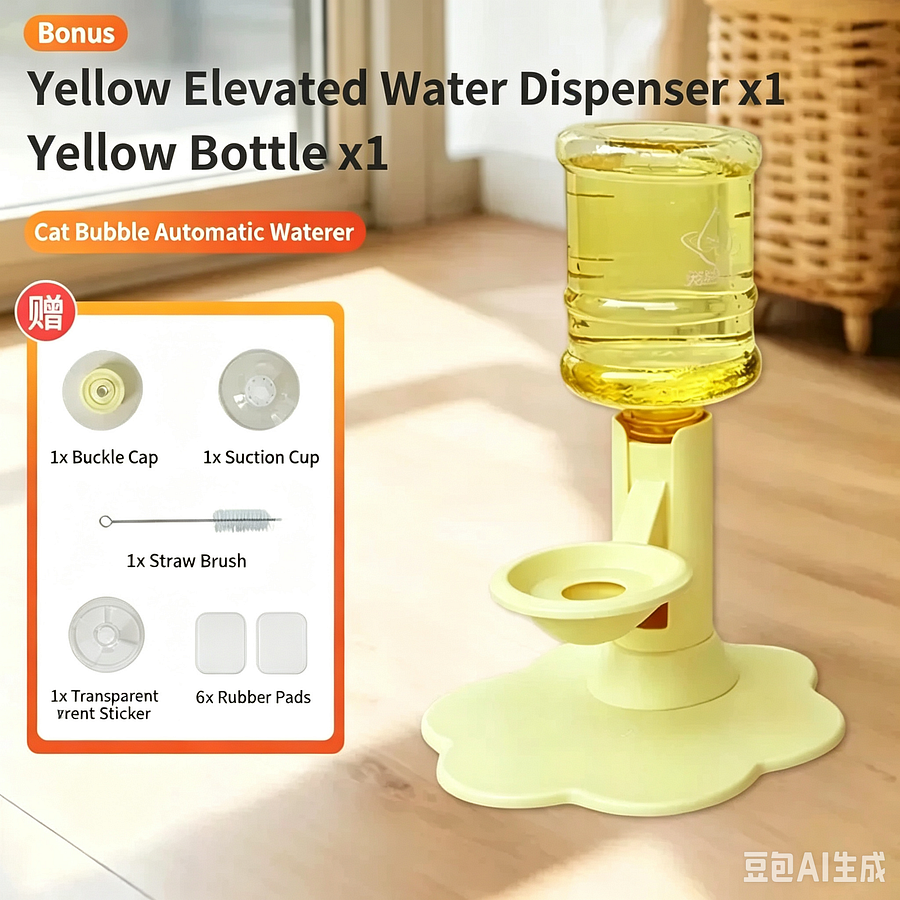 Gravity Cat Water Dispenser Stand - Spill-Proof