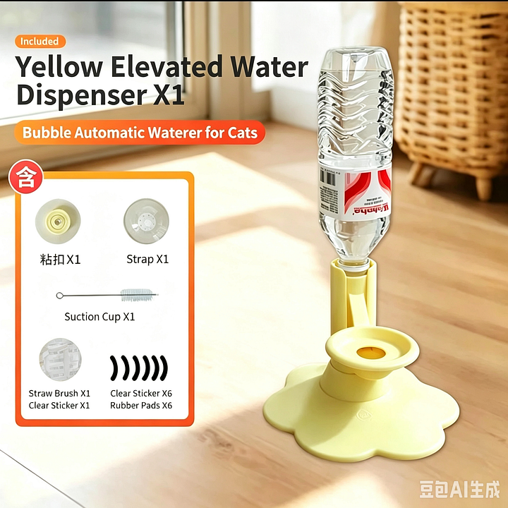 Gravity Cat Water Dispenser Stand - Spill-Proof