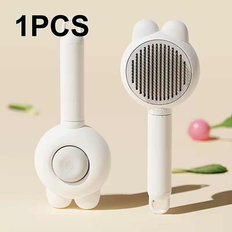 Self-Cleaning Pet Grooming Comb - Gentle Deshedding Brush for Pets
