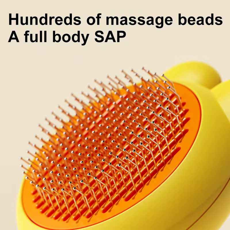 Self-Cleaning Pet Grooming Comb - Gentle Deshedding Brush for Pets
