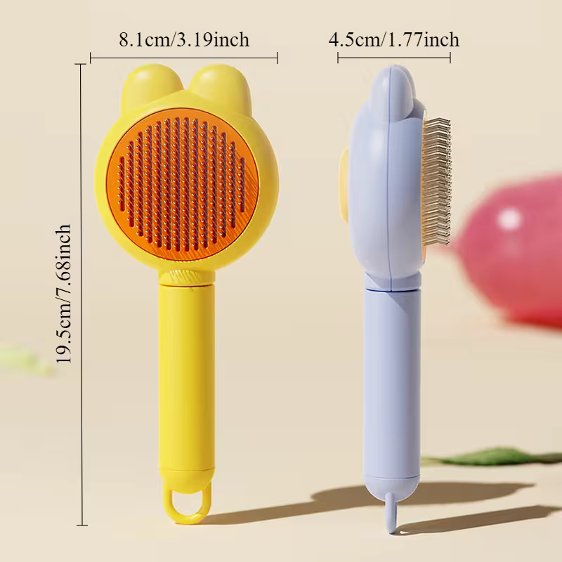 Self-Cleaning Pet Grooming Comb - Gentle Deshedding Brush for Pets