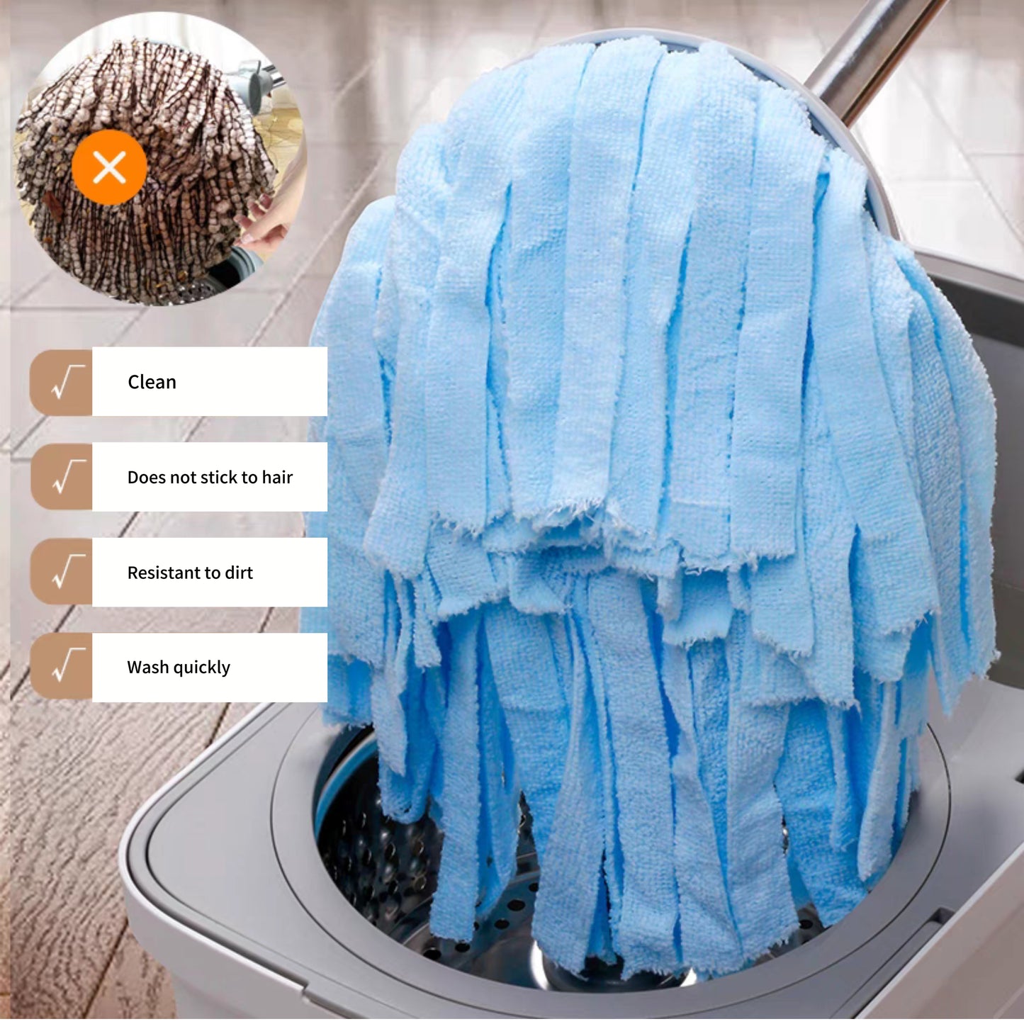 Automatic dehydration water-spinning hands-free washing and drying Microfiber mop