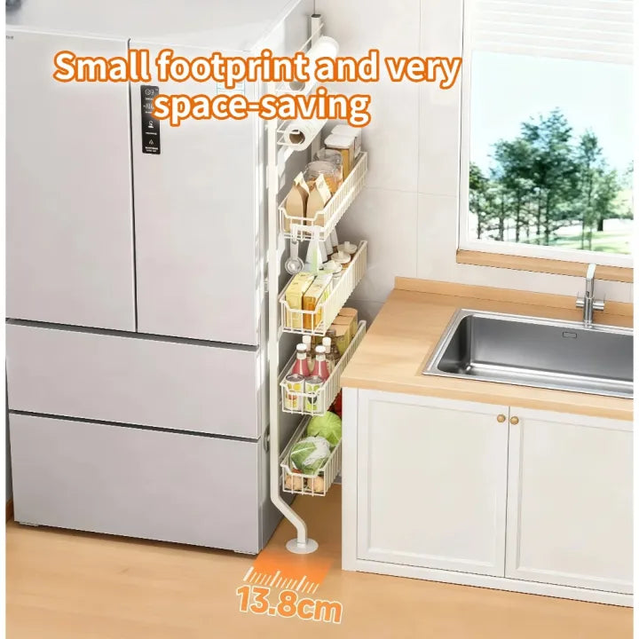 Kitchen Refrigerator Side Storage Rack