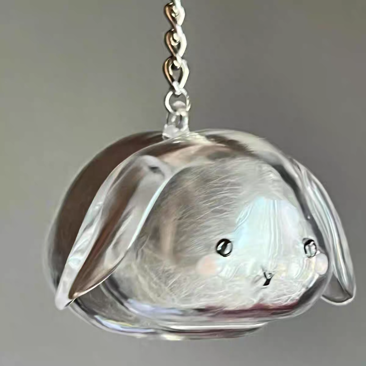 2 Pcs Rabbit fur storage box pendant