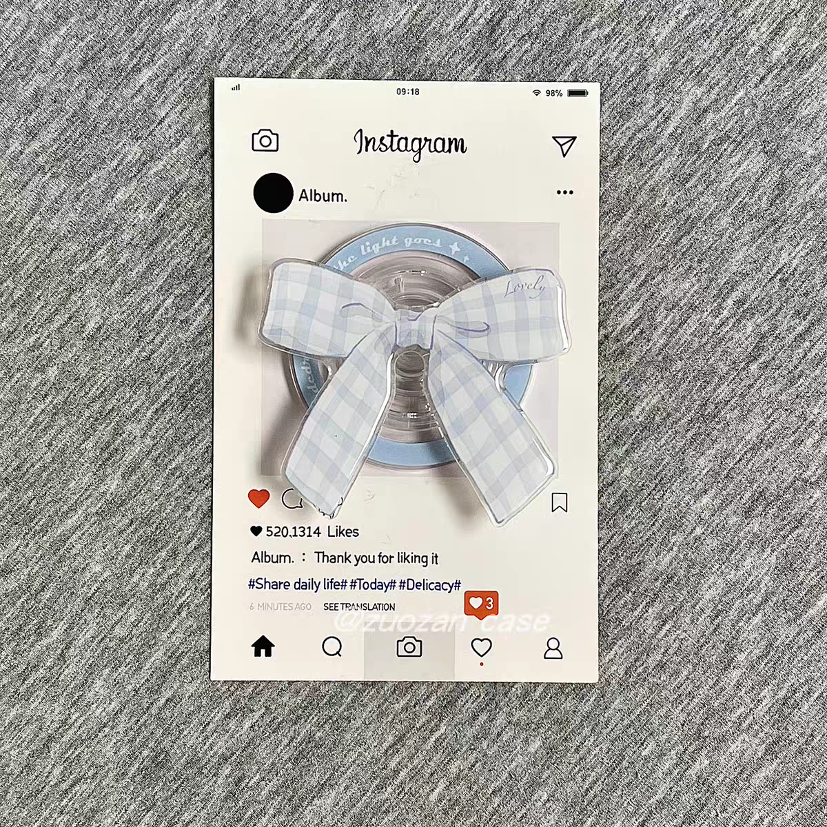Super Cute Blue Bow Strong Magnetic Back Sticker for iPhone