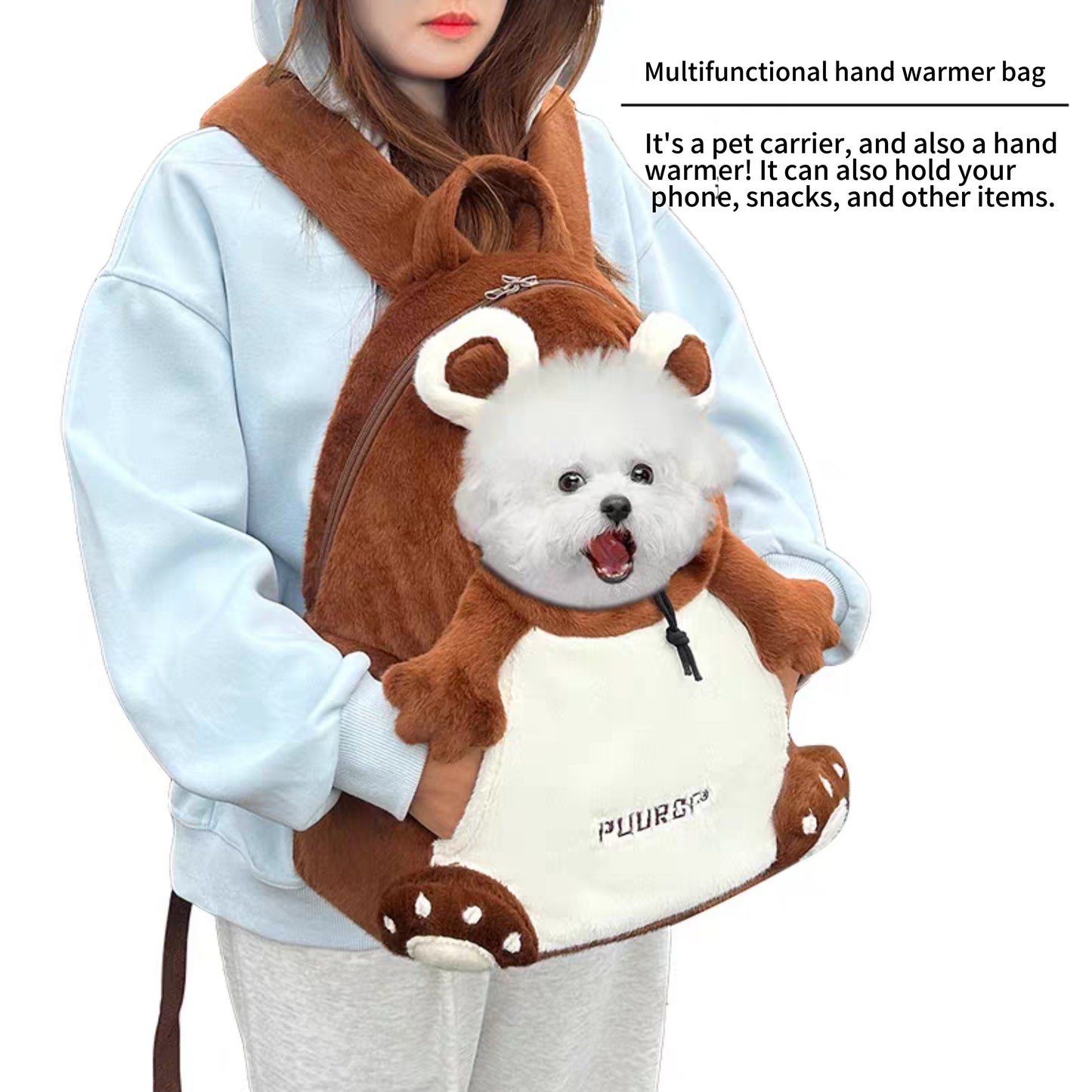 Bear shape Plush Backpack for cats and dogs
