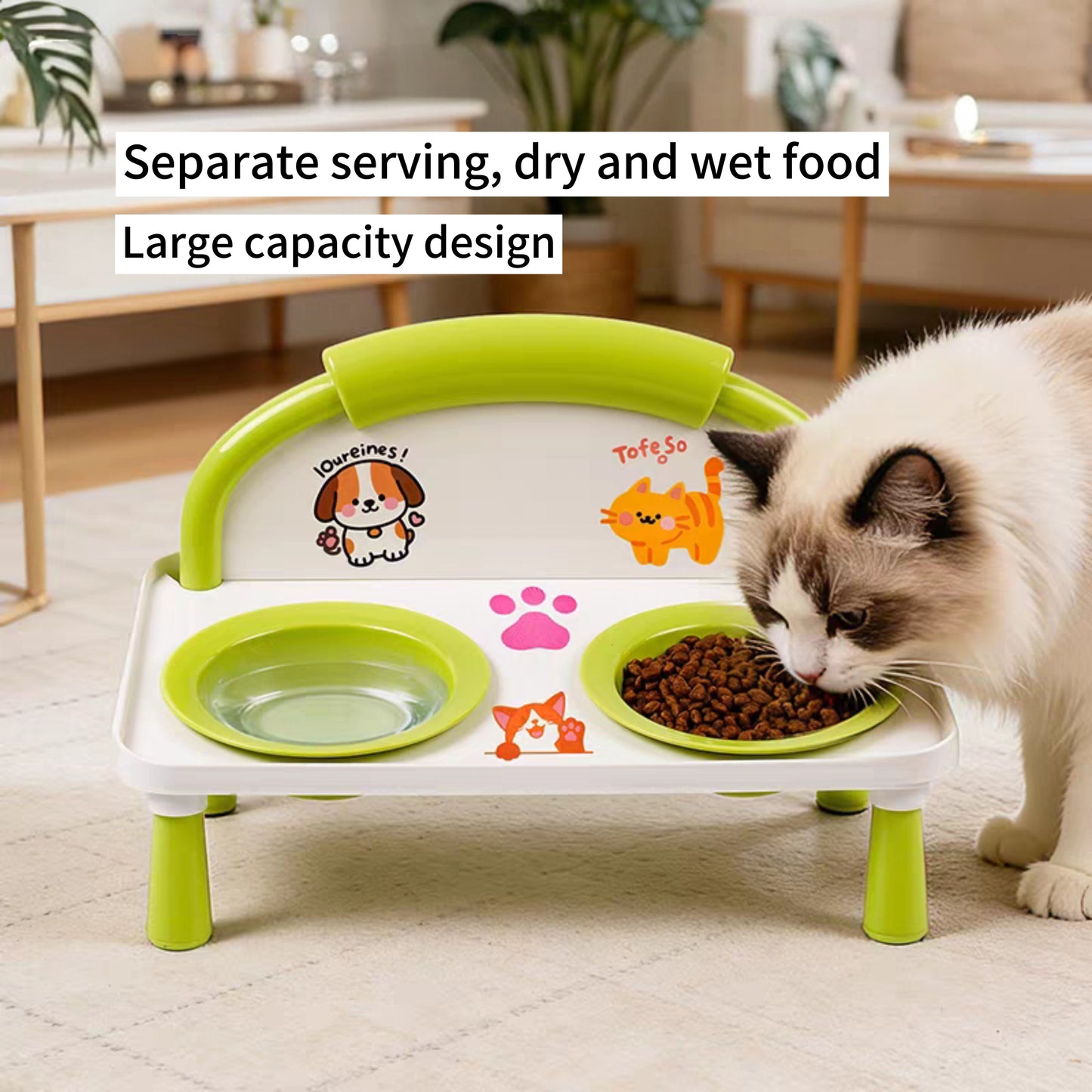 Double-bowl with high legs