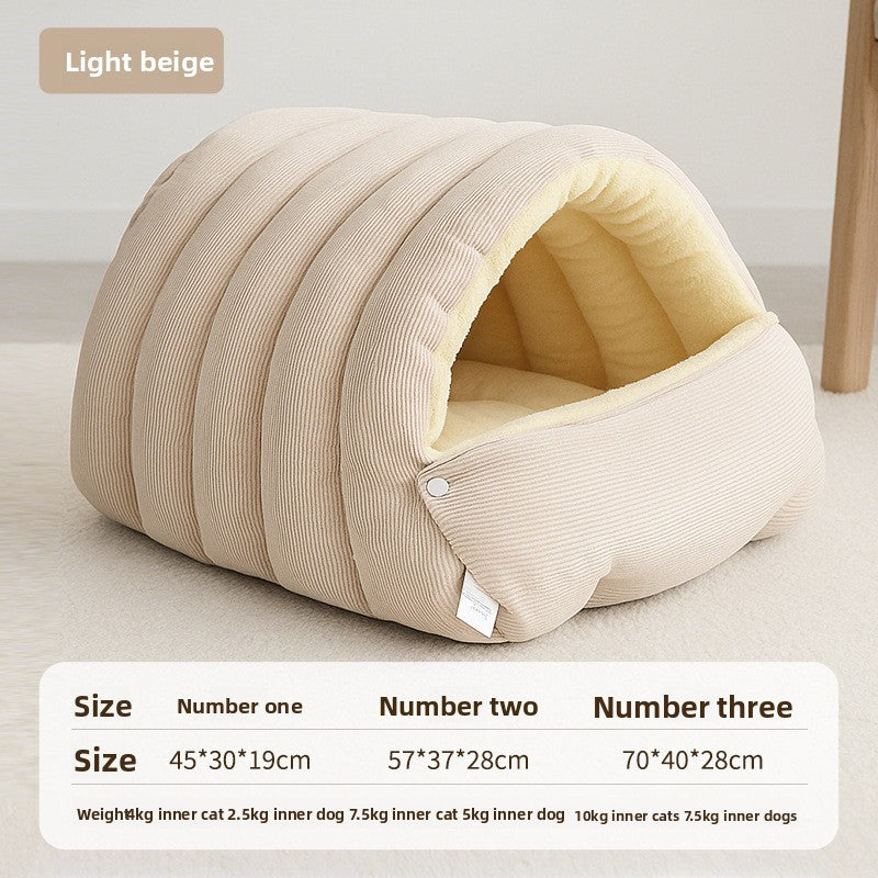 Dog sleeping cozy house