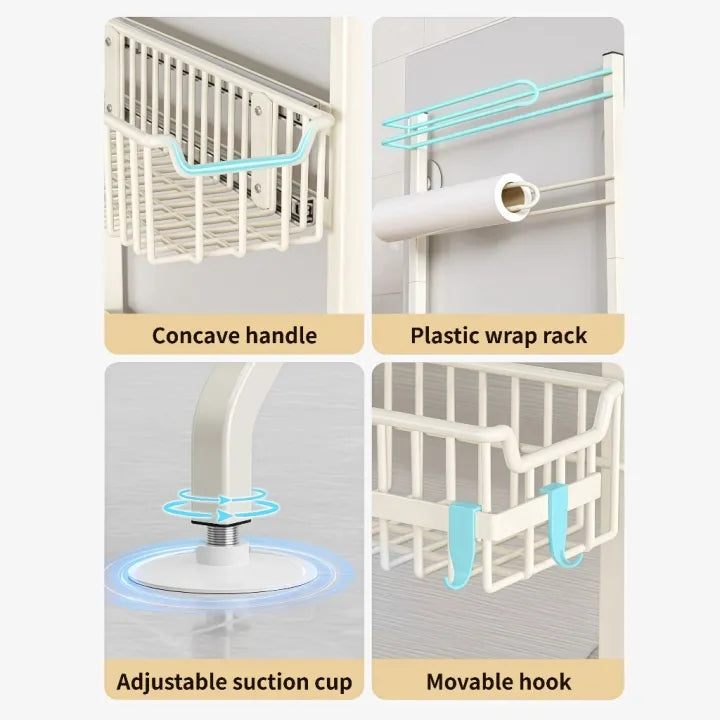 Kitchen Refrigerator Side Storage Rack