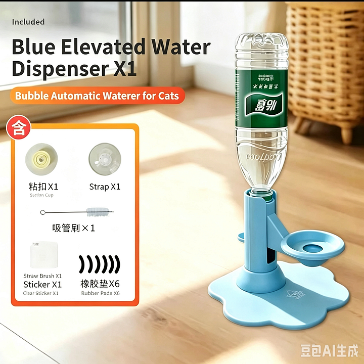 Gravity Cat Water Dispenser Stand - Spill-Proof