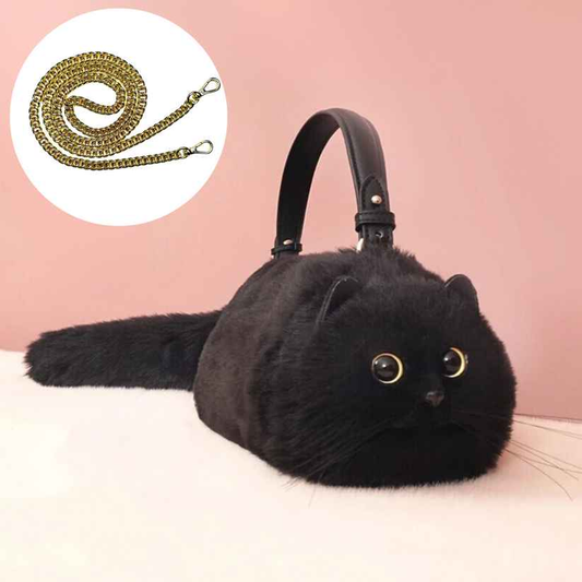 Cute cat velvet bag