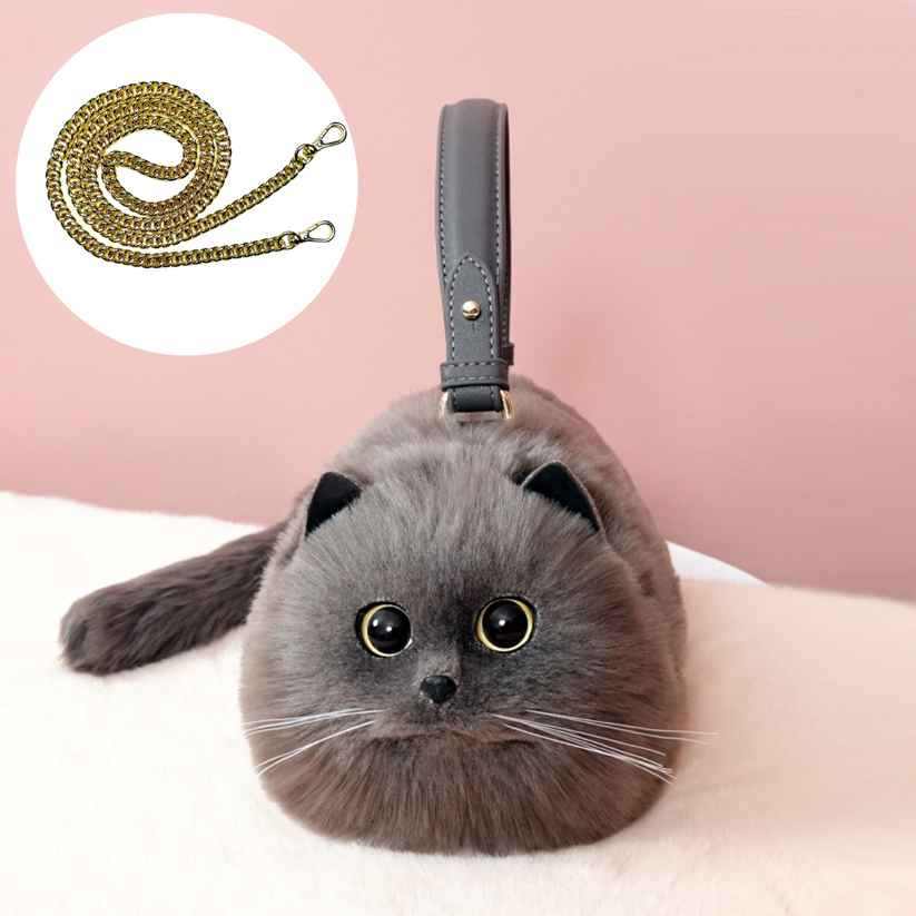 Cute cat velvet bag