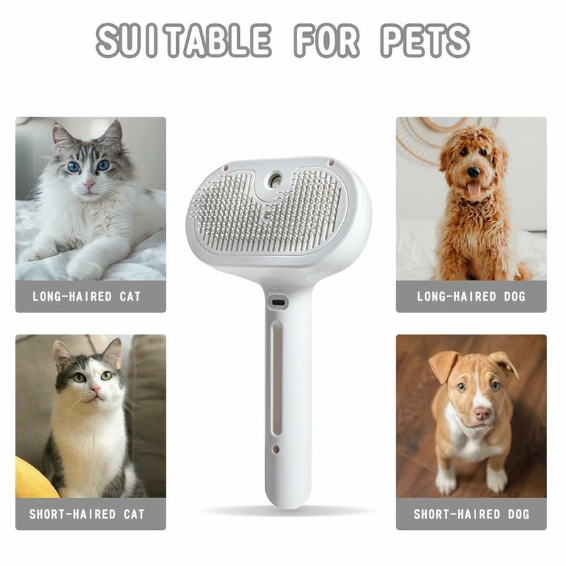 Spray pet brush for shedding