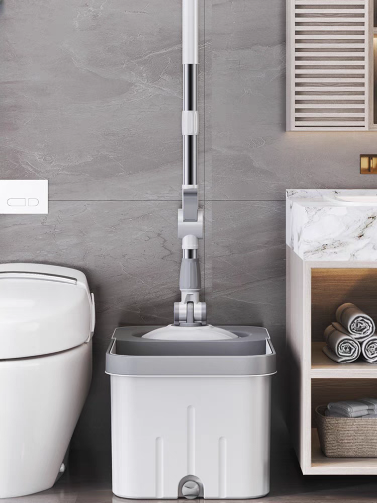 Automatic dehydration water-spinning hands-free washing and drying Microfiber mop
