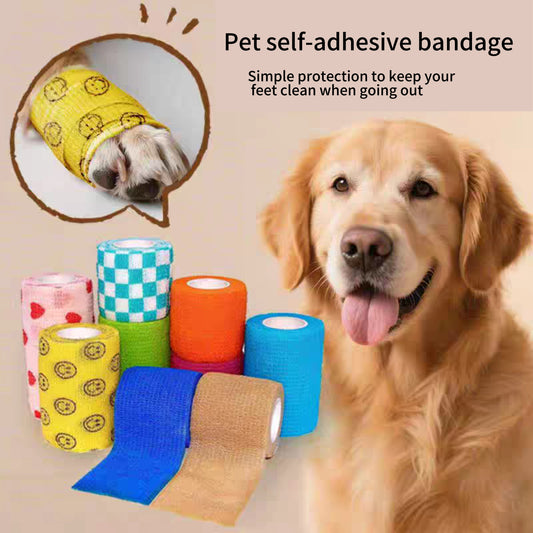 Pet paw cover and bandage wrap