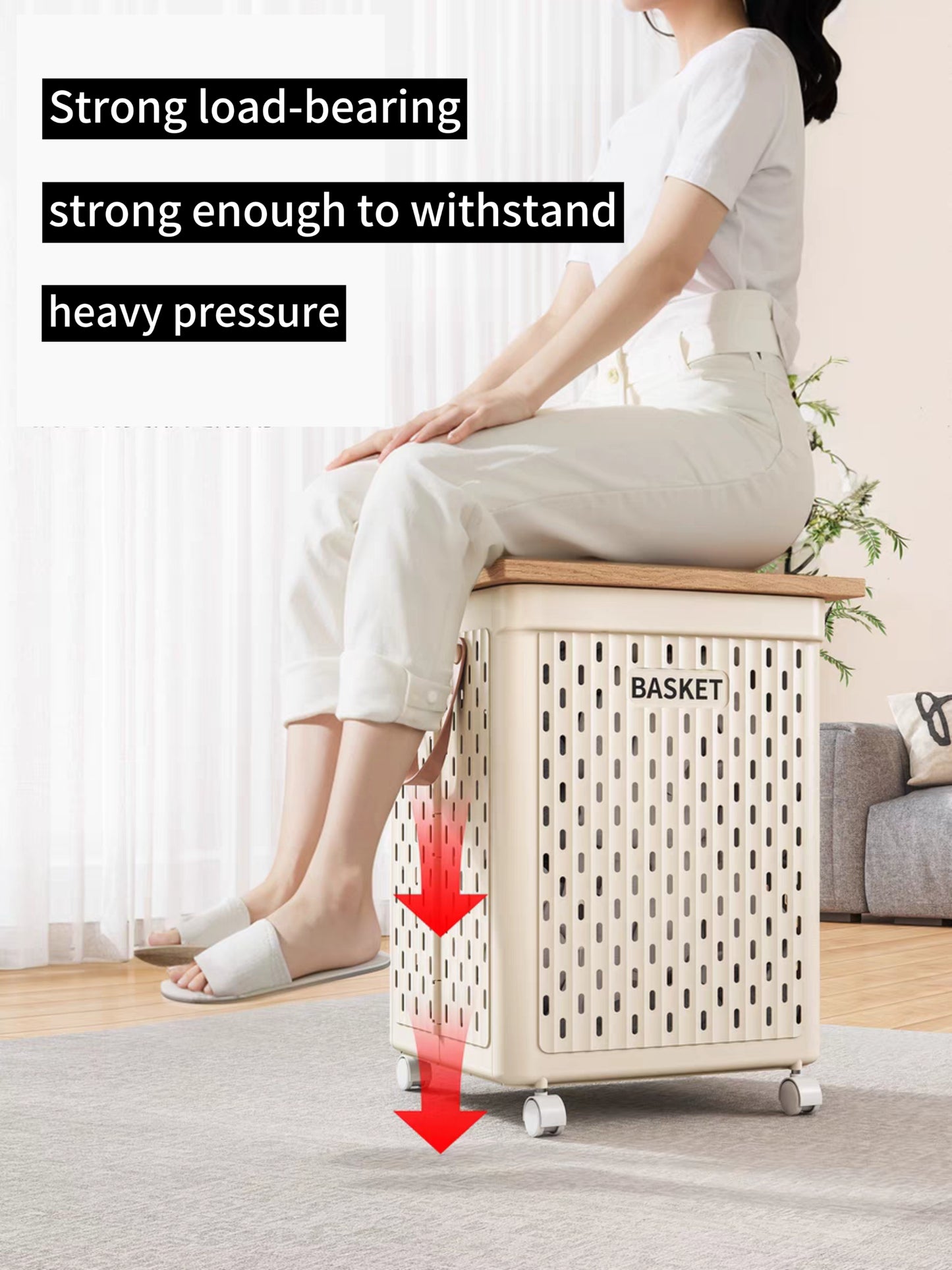 High-value dirty clothes foldable basket