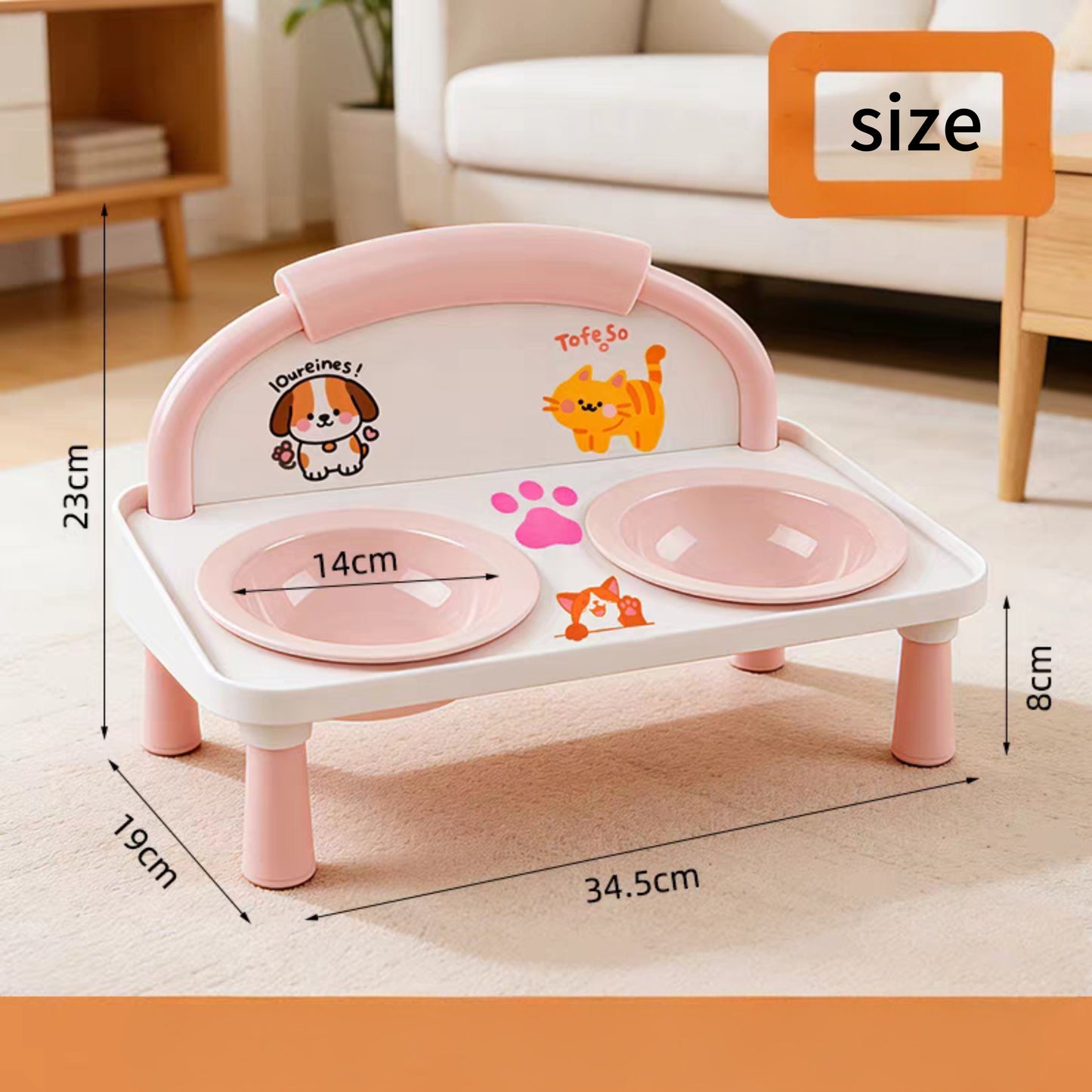 Double-bowl with high legs