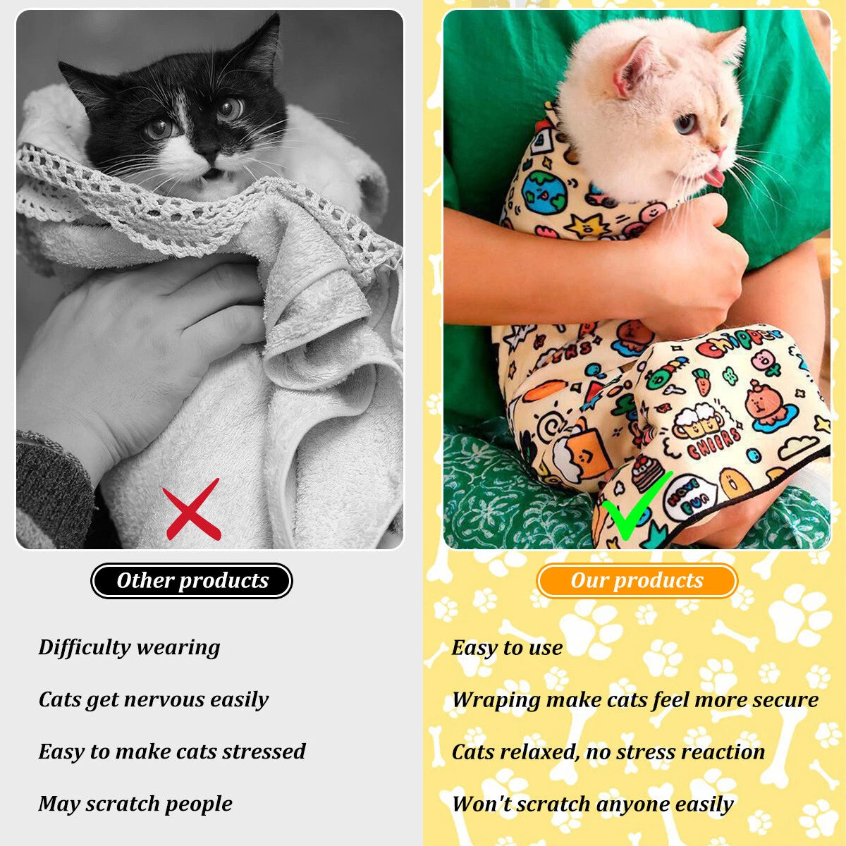Cat grooming wrap