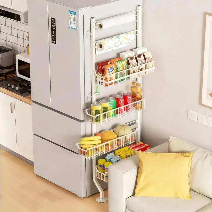 Kitchen Refrigerator Side Storage Rack